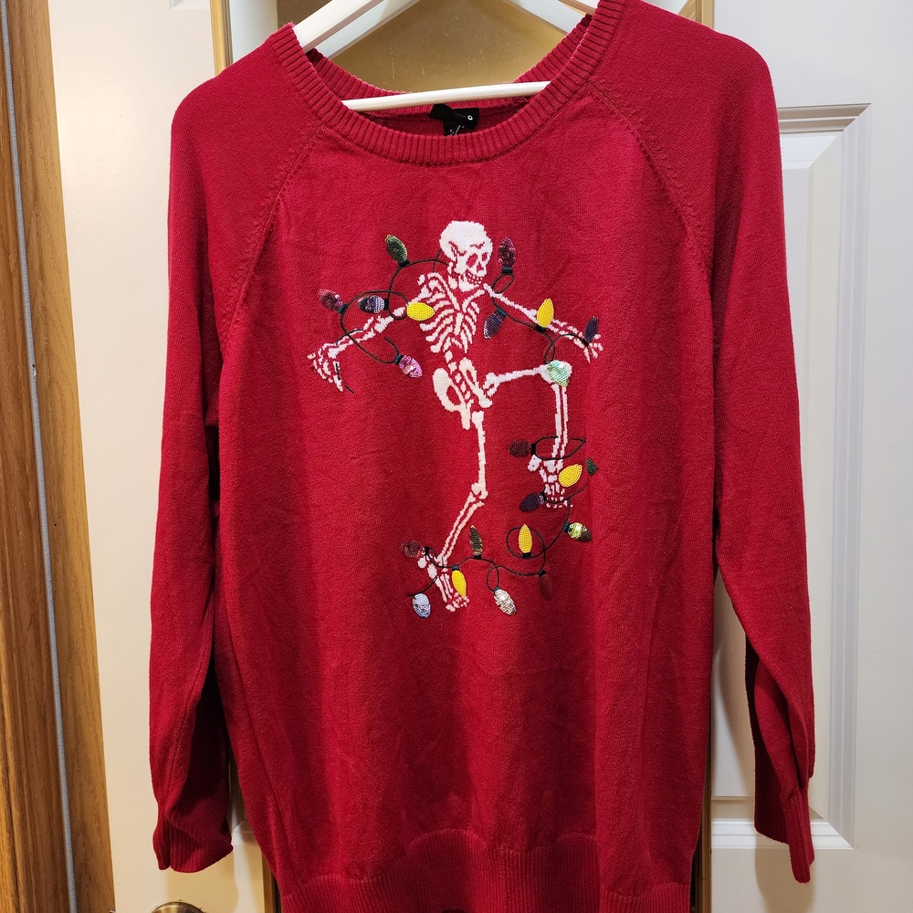 Torrid Red Skeleton Christmas Sweater - Picture 4 of 6